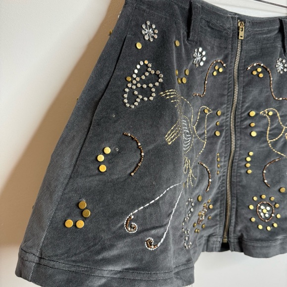 Free People Quetzal Mini Skirt Beaded Embroidery NWT 0 - Picture 6 of 14